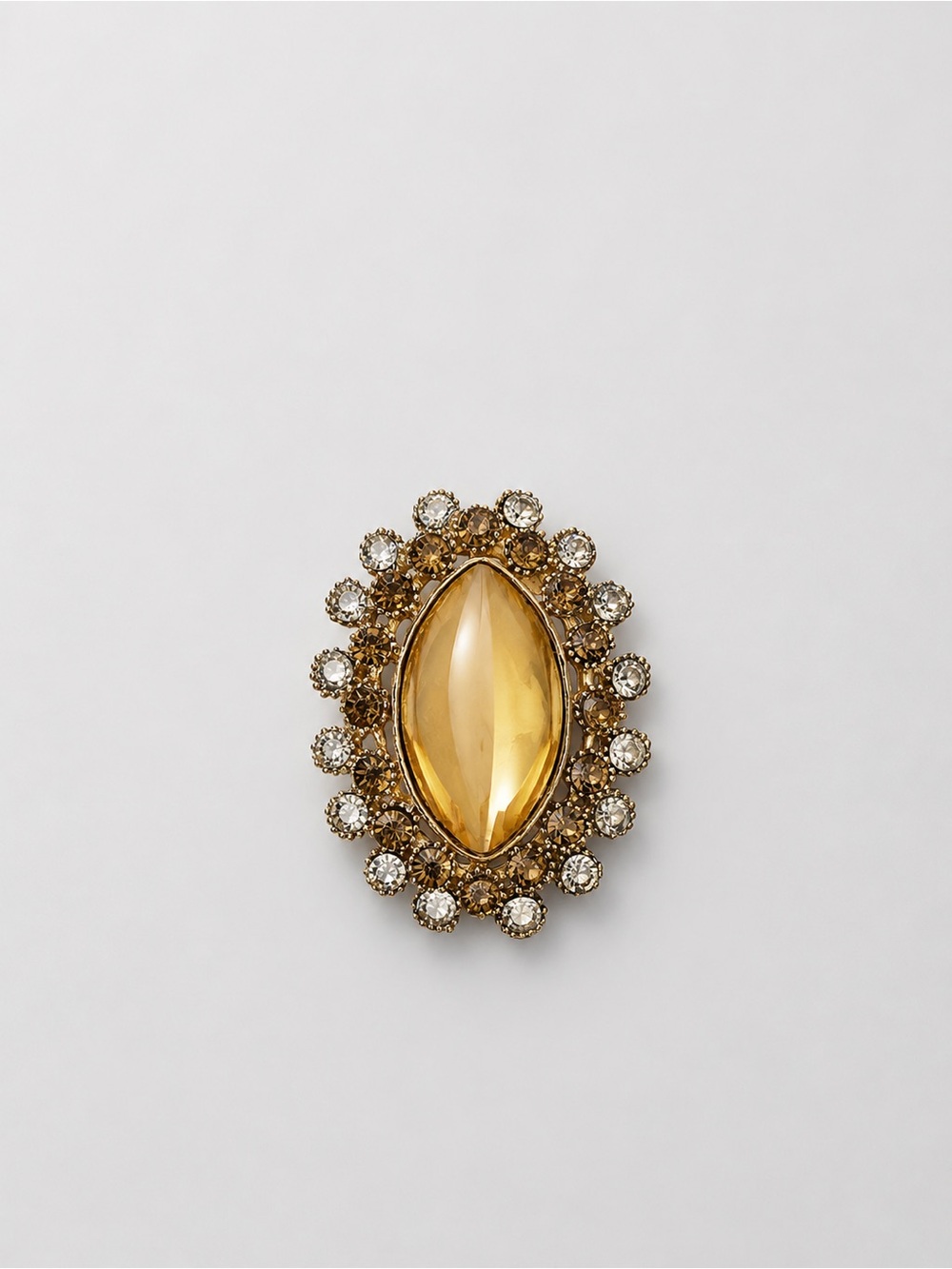 Cocktail Ring:gold-plated, Resin, Rhinestones